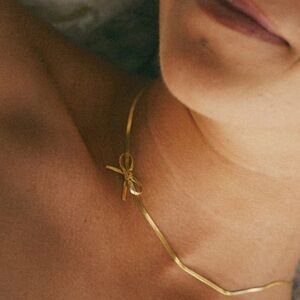 Louise Carter Carol Gold Bow Necklace